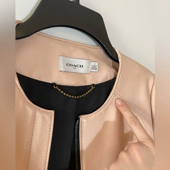 Coach 1941 Collection Blush Pink Leather Jacket - Picture 9 of 15